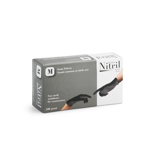 Guanti monouso nitrile - nitrile, nero