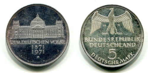 Brd 1971 argento dem - 1971, "dem